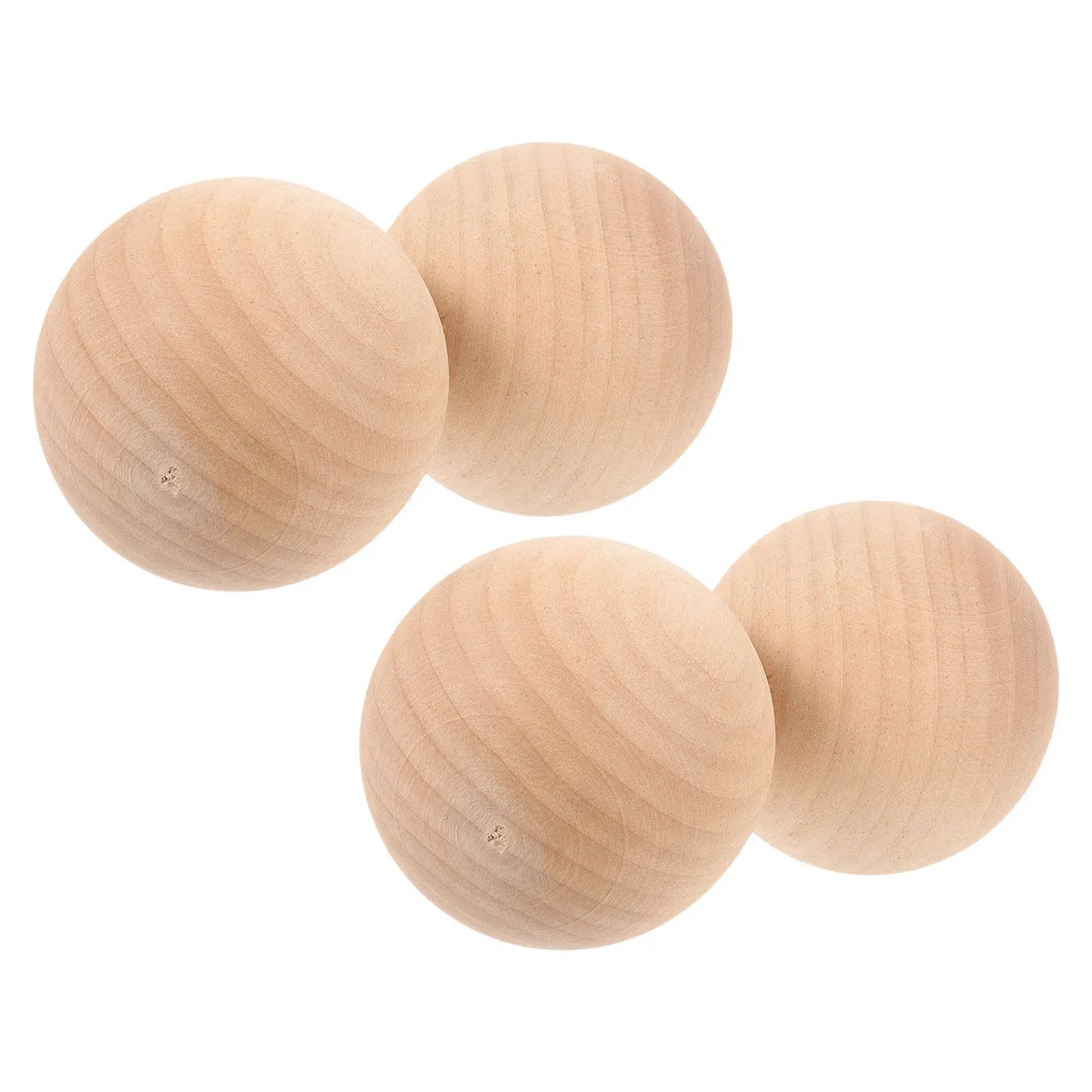 4Pcs Natural Wood Croquet Balls 5Cm Ergonomic Grip Round Spheres for Outdoor Lawn Games Backyard Parties Crafting Decorative