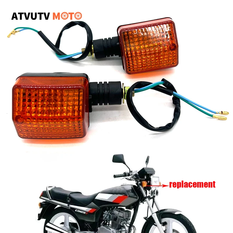 1 Pair Motorcycle Turn Signal Lamp Signals Indicators Light Amber For Honda CB125 CBT125 CB125T