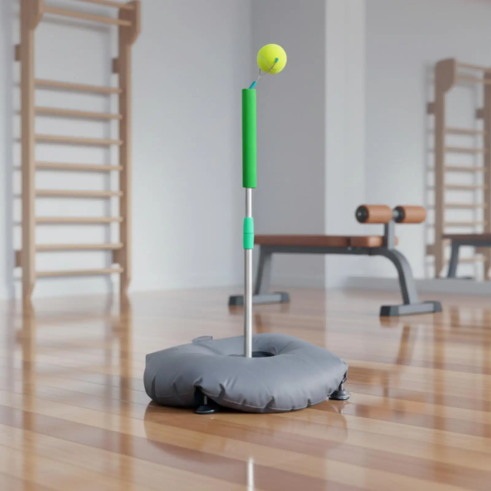 Solo Tennis Practice Tool Stable Anti Slip Base Flexible Tether Ball Trainer for Consistent Strokes
