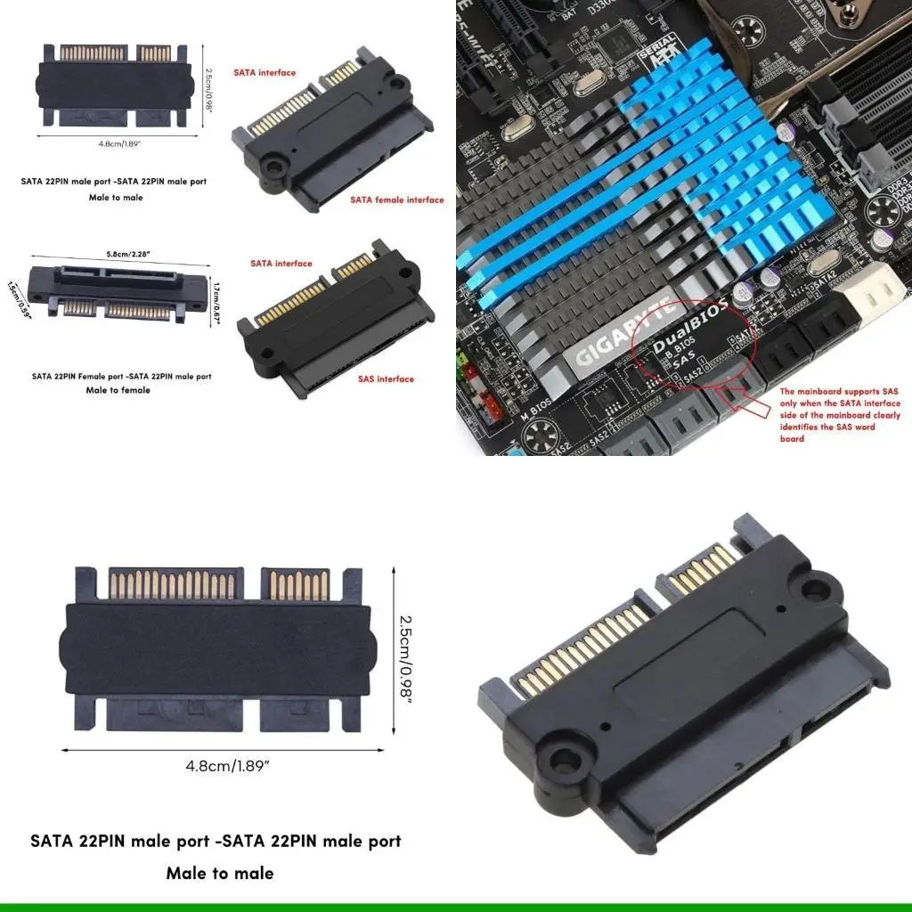 U55C Quality SFF 8482SAS to SATA22PIN Adapter Card Converter for Easy Data Transfer Lightweight & Compact Adapter Card