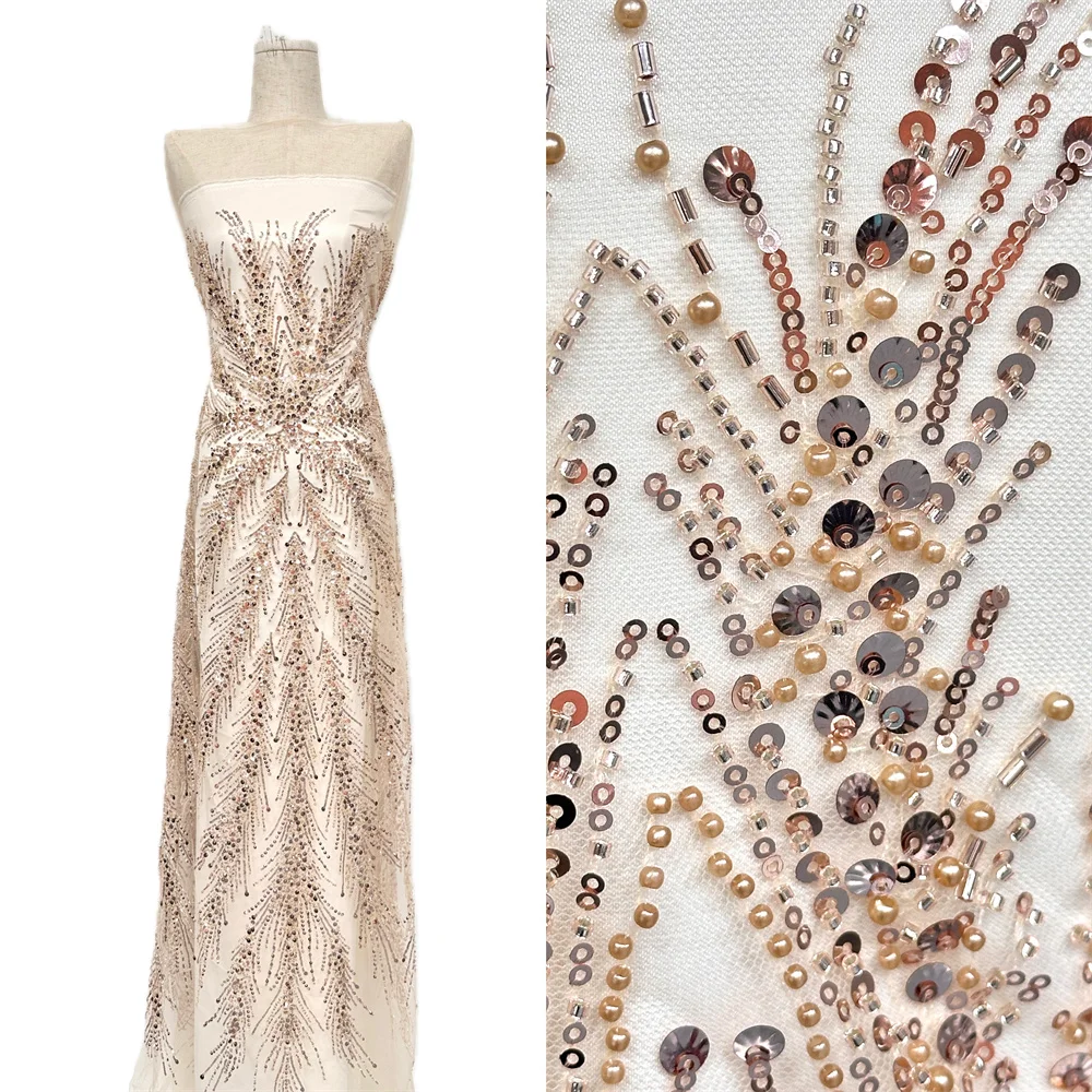 

Африканская кружевная ткань с блестками, 2021, высококачественное кружево, французские нигерийские бусины, кружевная сетчатая ткань, бусины для шитья платья, свадебной вечеринки