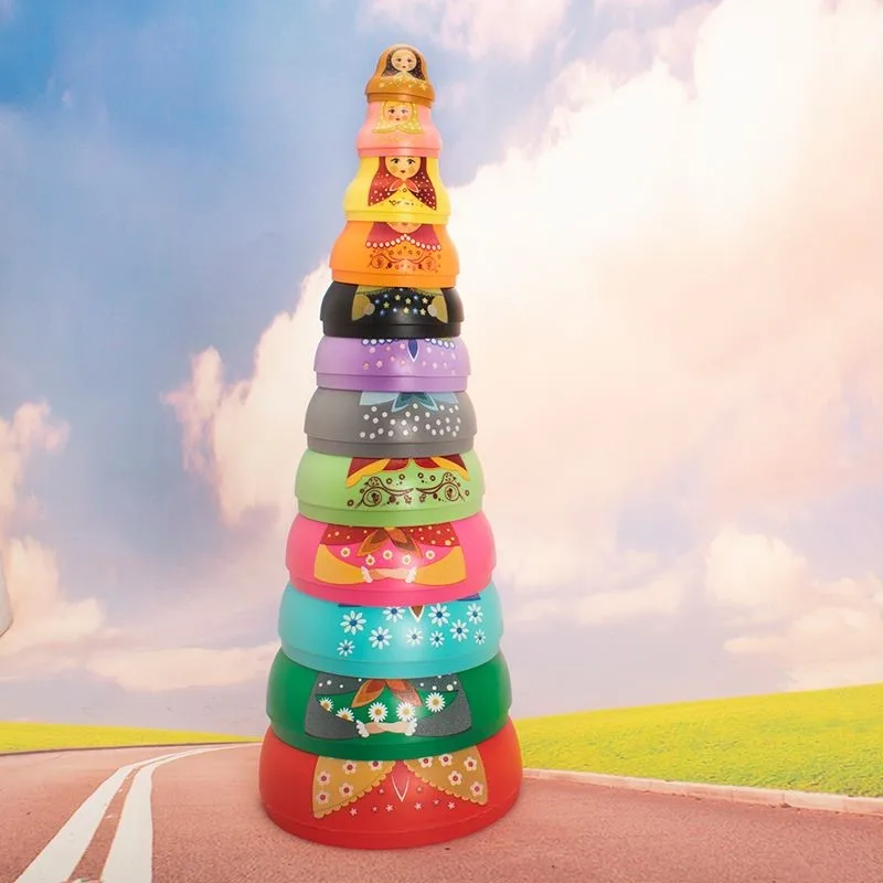 2026 Creative Russian Plastic Doll Matryoshka Doll Toy Children's Cute Cartoon Multi functional Decorative Ornament Doll LJ006