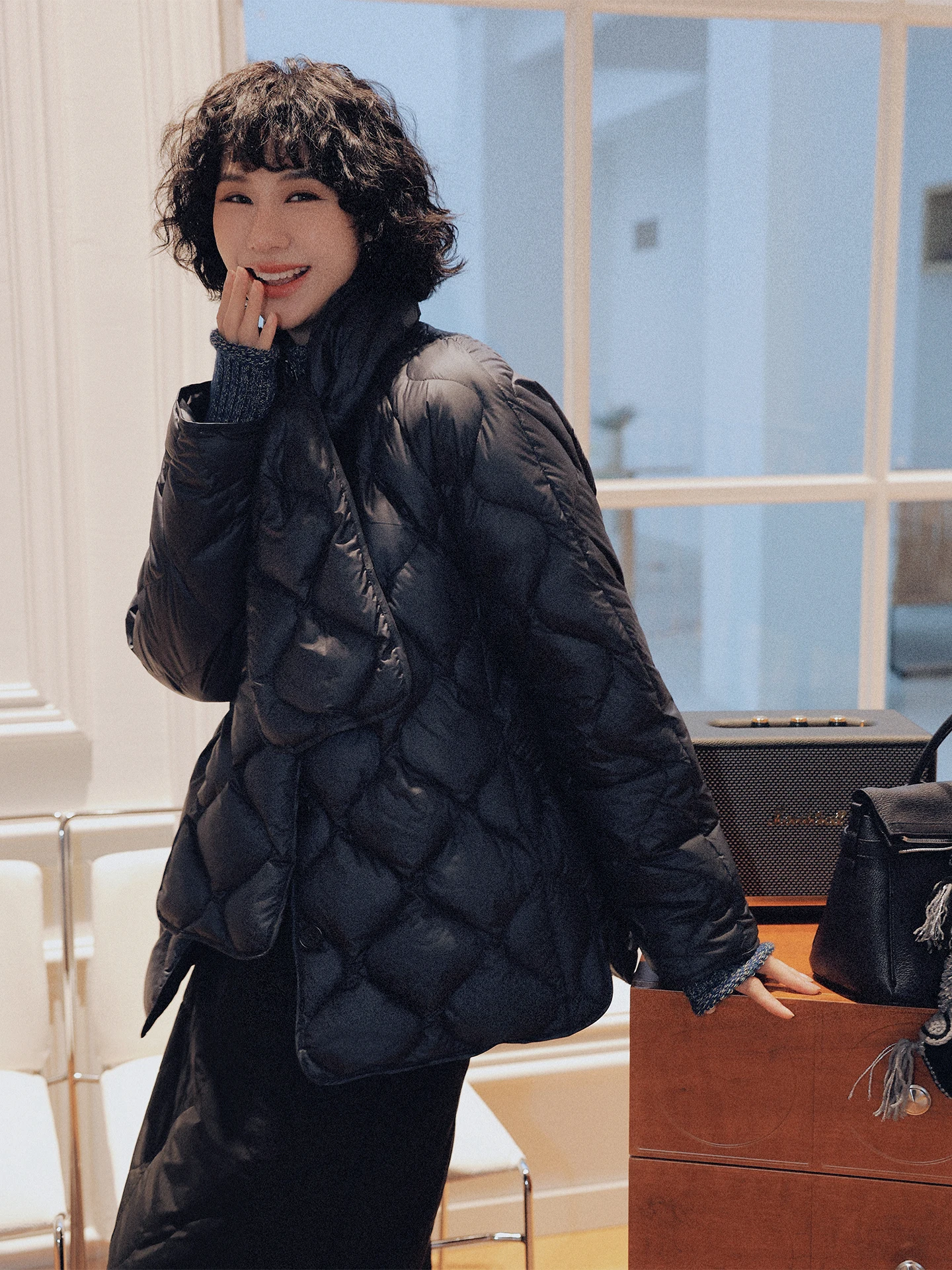 

Женская зимняя пуховая куртка TT Classic Diamond Pattern, маленький размер, теплая, свободного кроя, из полиэфирного волокна