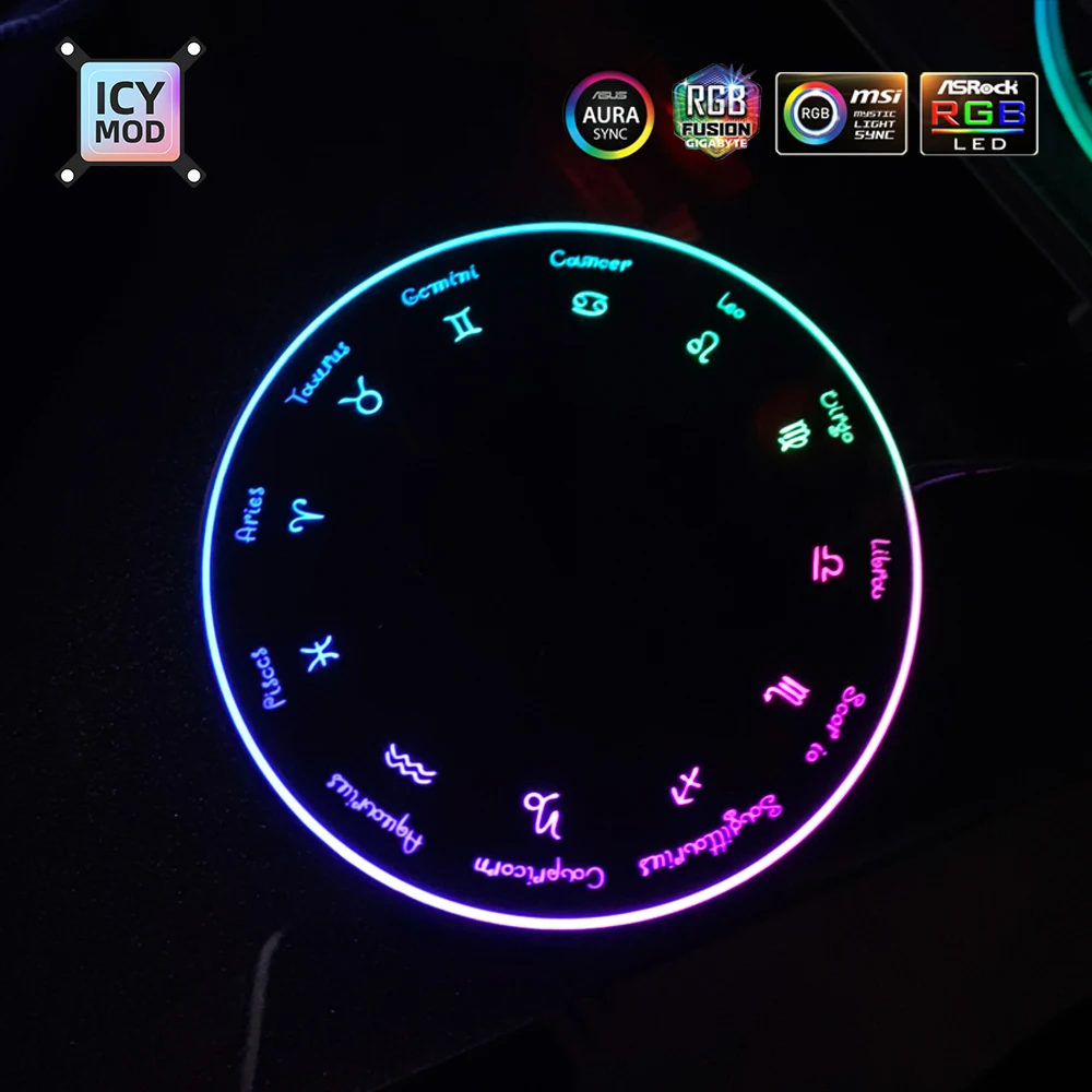 RGB Figure Bottom PC Case Lighting Circle Toy Base A-RGB Chassis Panel 5V3Pin SYNC AURA Gamers MOD ARGB Plate Customizable DIY