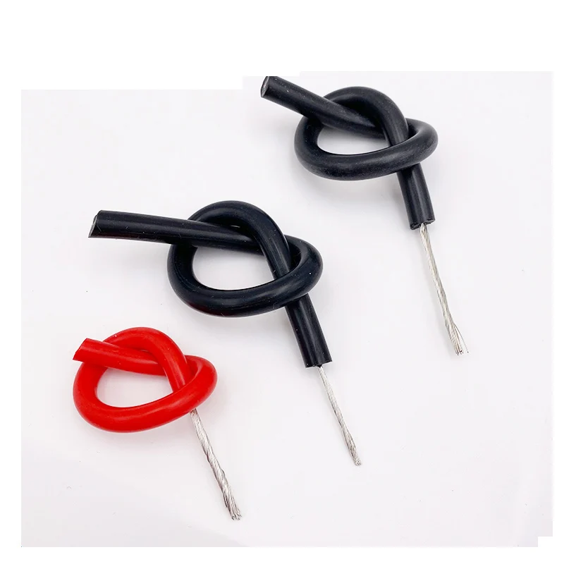 1m AGG DC High Voltage Silicone Cable 5/10/15/20/25/30/40KV 20/18/17/15/13/11/9AWG Heat Resistance 200℃ Breakdown Resistanc