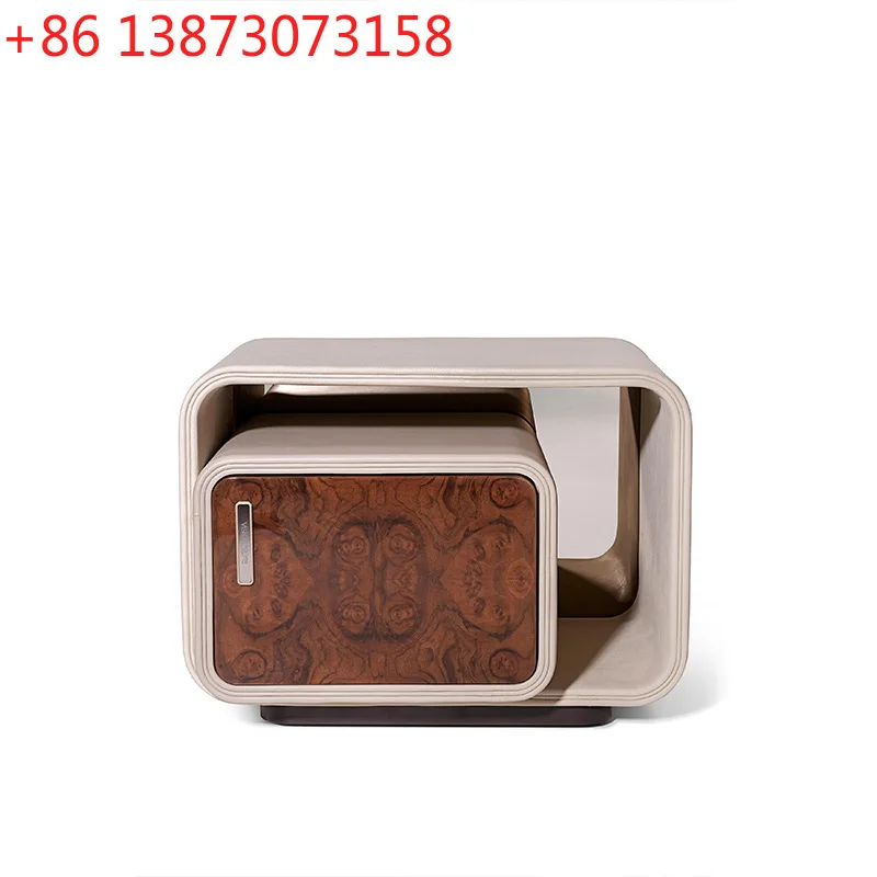Mesita de noche italiana Visionnaire de lujo ligero, de madera maciza, con acabado de madera natural, diseño creativo, de alta gama.