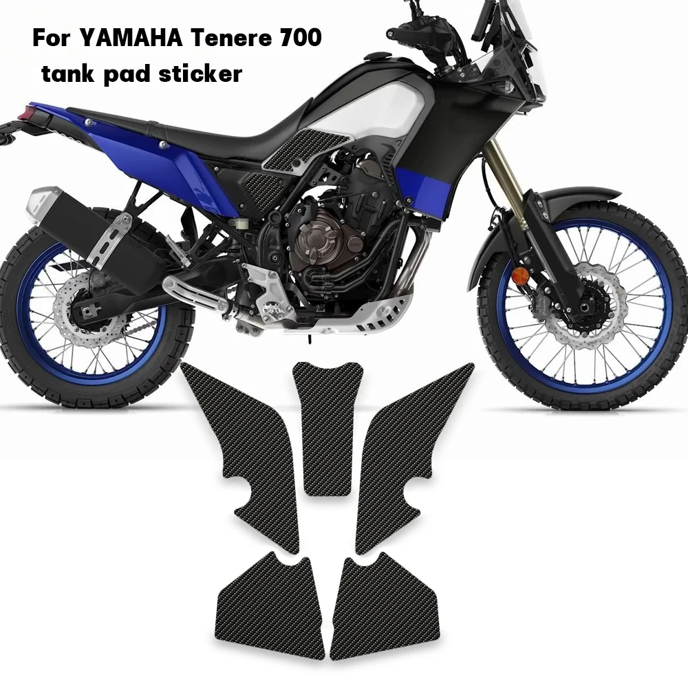 Protector antideslizante para YAMAHA Tenere 700 Adventure T700 XTZ 700, pegatina de almohadilla de tanque, agarre de rodilla de Gas, almohadilla lateral de tracción, calcomanía 3d