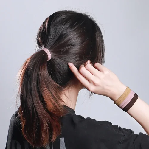 Imagen 2 del producto 30/50/100 unids/lote, bandas para el cabello de colores mezclados para niña, lazos básicos para el cabello, diadema elástica, accesorios para el cabello para mujer, soporte para cola de caballo
