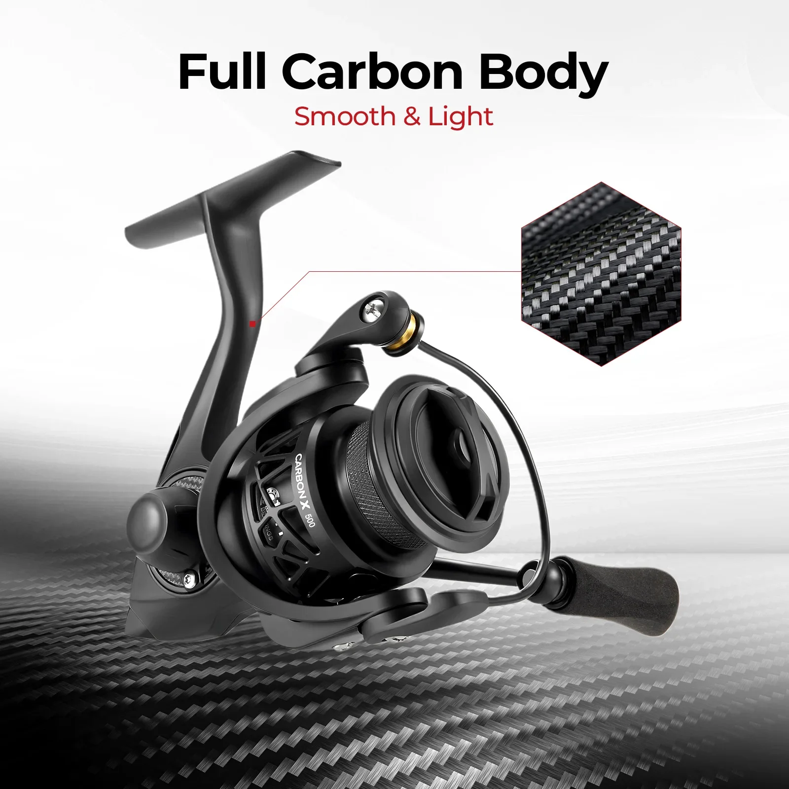 Piscifun Carbon X Spinning Reel Light to 162g 5.2:1 / 6.2:1 Gear Ratio 11 BB 1000 2000 3000 4000 Saltwater Fishing Reel