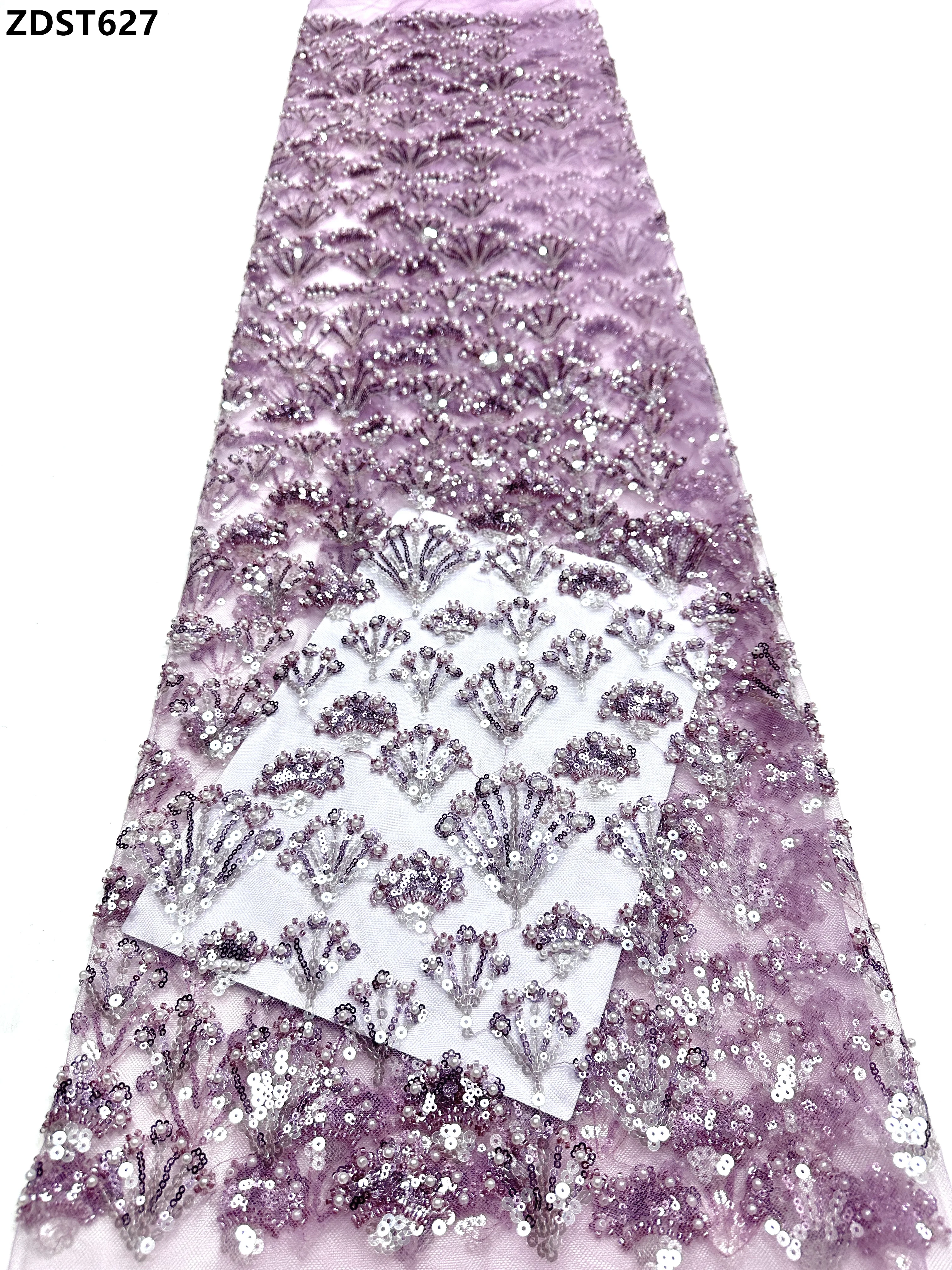 Elegant African French Lace Fabric Tulle Beads Mesh Sequins Wedding Party Sewing European Embroidery 2026