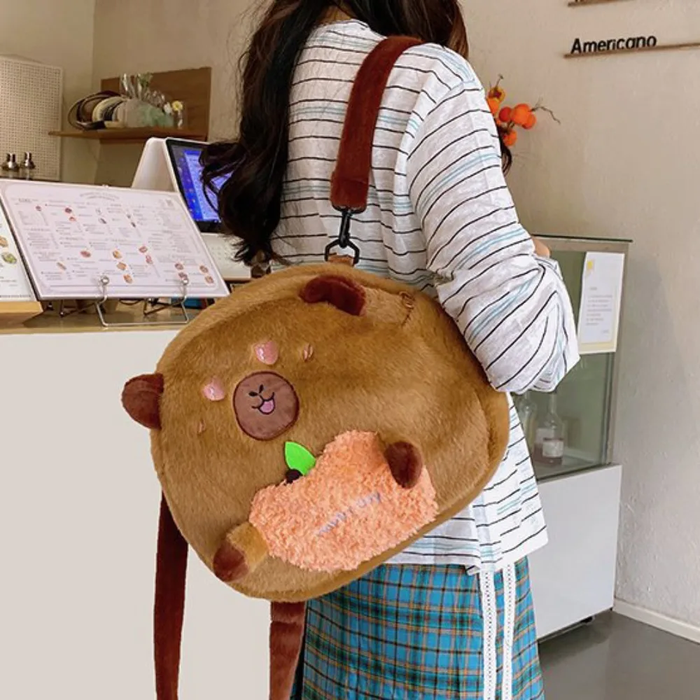 

Storage Bag Stuffed Capyabra Backpack Plush Soft Capyabra Plush Bag Cute Cartoon Cartoon Doll Bag Students