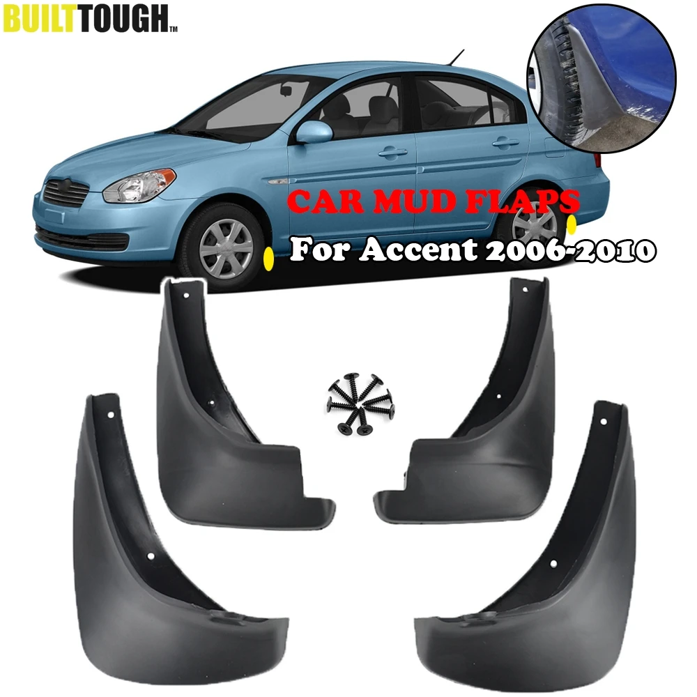 Set Mudguards For Hyundai Accent 2006 - 2010 Mud Flap Flaps Splash Guard 2007 2008 2009 For Dodge Attitude Verna Era Brio