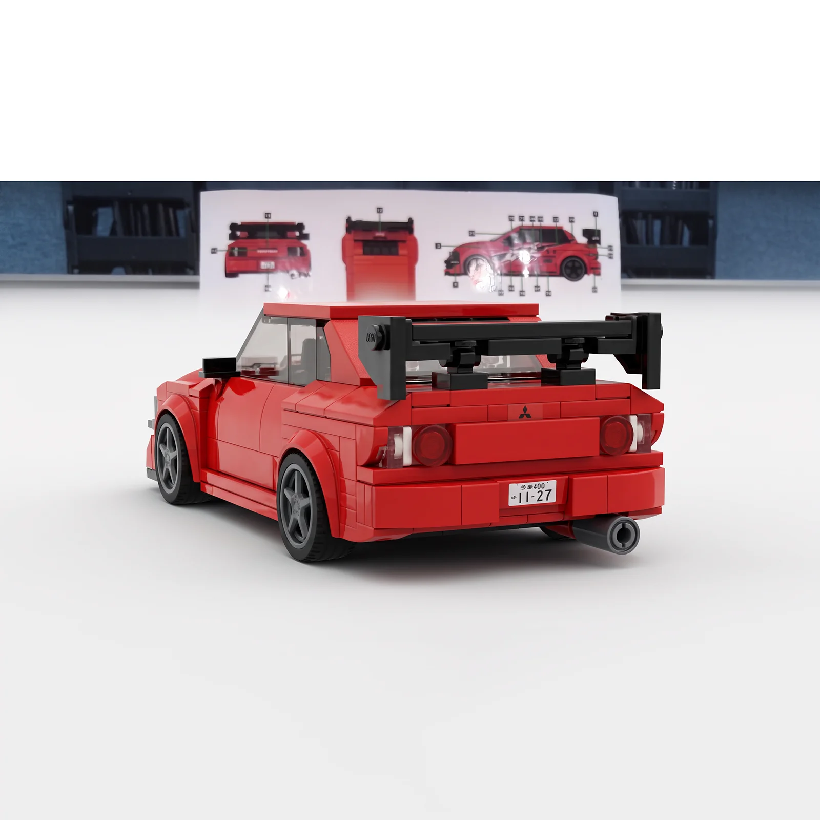 PolaDeer 338PCS MOC Speed ​ ​ Serie Sean's Lancer DIY Auto-Garage Bausteine Montage-Spielzeug Kindergeburtstagsgeschenke – Detail 6
