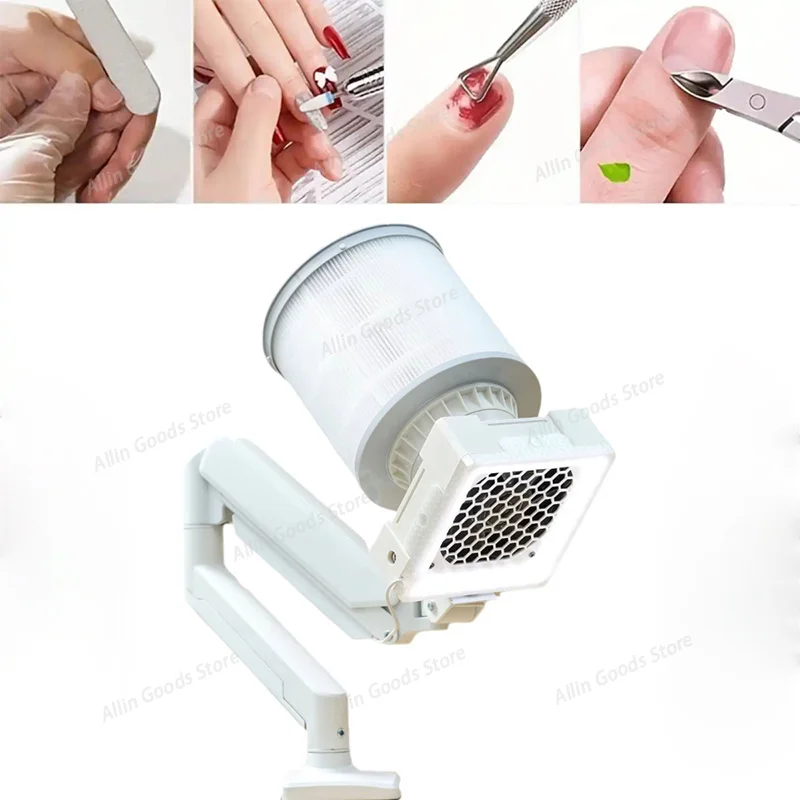 Professional Vertical Portable Nail Dust Collector Vacuum, High Efficiency Manicure Dust Extractor Fan for Salon Nail Art Use