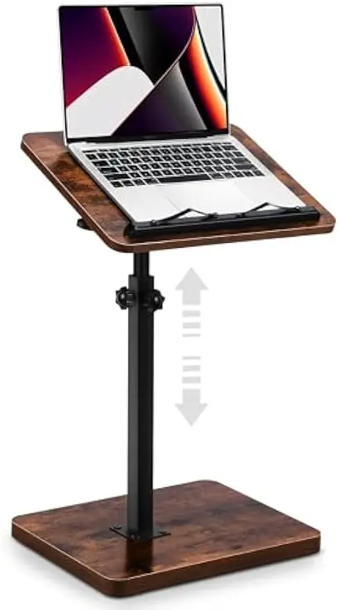 ellbar/360 °   Schwenkbar/180 °   Flip - Sofatisch Couch Armtisch mit Latte for Laptop/Telefon - Couchtisch mit Buchclip zum Lesen - B