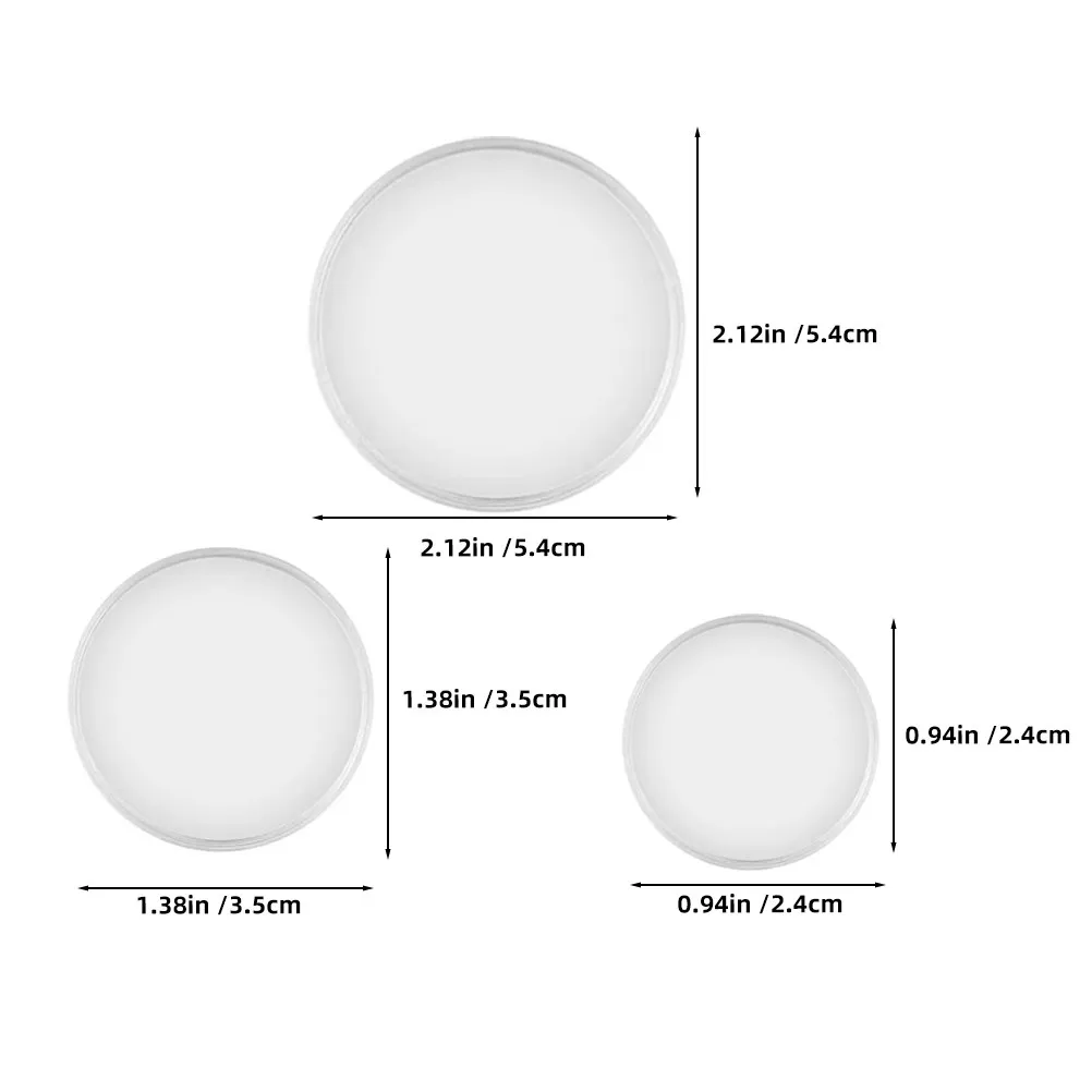 36Pcs Transparent Plastic Loose Leaf Mushroom Buckles 360 Degree Rotating Binder Rings 24Mm 35Mm 54Mm for Notebooks Index Cards