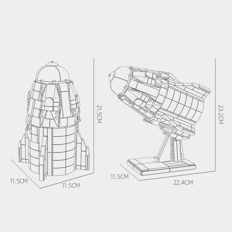 ในสต็อก JJ9232 MOC Idea ยานอวกาศ Building Blocks ชุดยานอวกาศอิฐประกอบ DIY ของเล่นเด็กคริสต์มาสชุดของขวัญ
