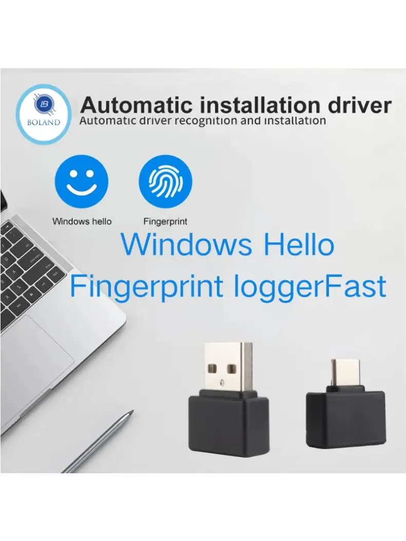 

USB/Type C для ПК, ноутбука, мини-устройство распознавания отпечатков пальцев, Windows 10, 11, биометрический сканер Hello, модуль считывания отпечатков пальцев