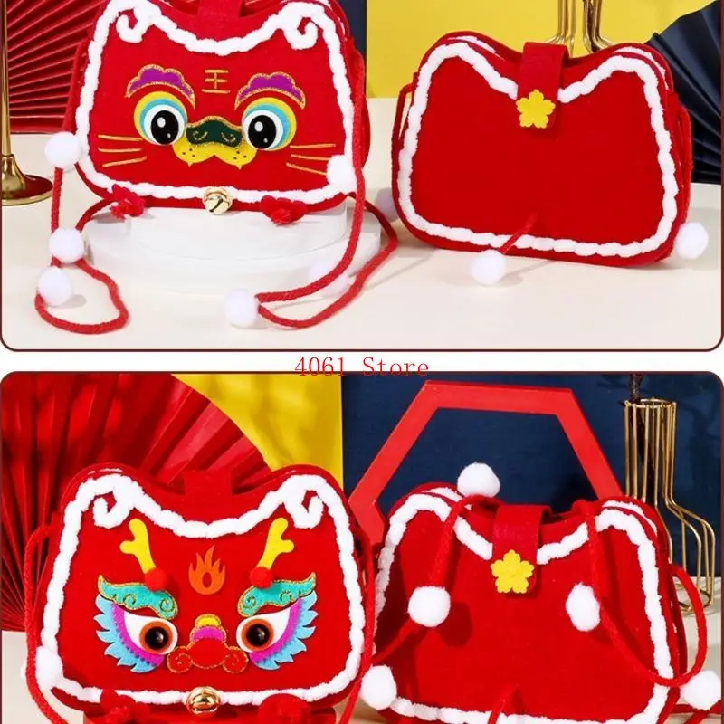 DIY Handwerk Zodiac Tijger/Draak Crossbody Tas - alternate angle