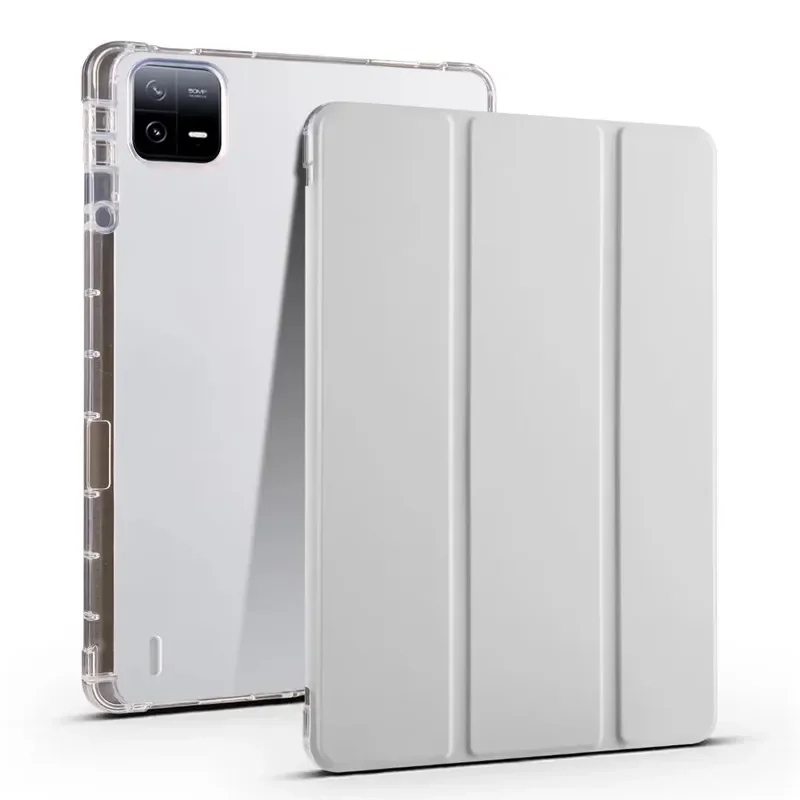 For Xiaomi Pad 6 Case With Pen Holder Trifold PU Leather Soft Back Stand Tablet Funda For Xiaomi Pad 6pro 11 inch Case Coque