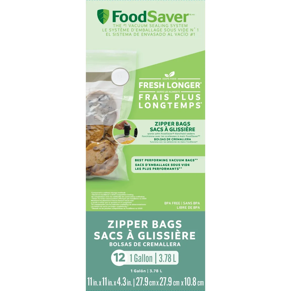 (2 pack)1 Gallon Zipper Bags 12pk，reinforced double zipper ensures an airtight seal