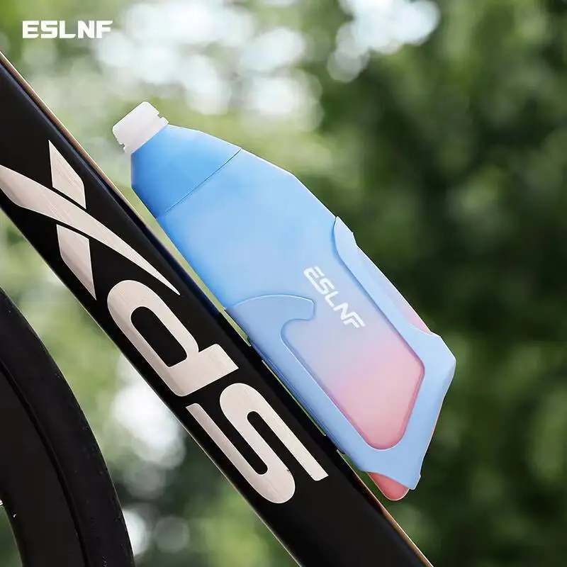 ESLNF Sports Kettle Aerodynamic Water Bottle Set 600ml Big Capacity Food Grade PP5 Bottle Ultralight Carbon Bottle Cage Bike image 3