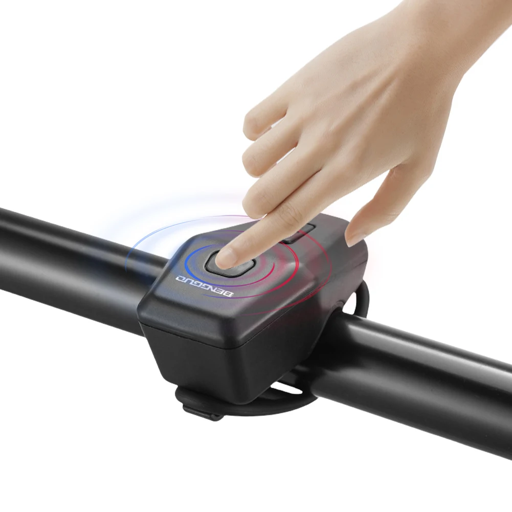 Electric Bike Bell with Anti-Theft Alarm Motorcycle Electric Horn USB Rechargeable Electronic Bicycle Horn Bike Accessories