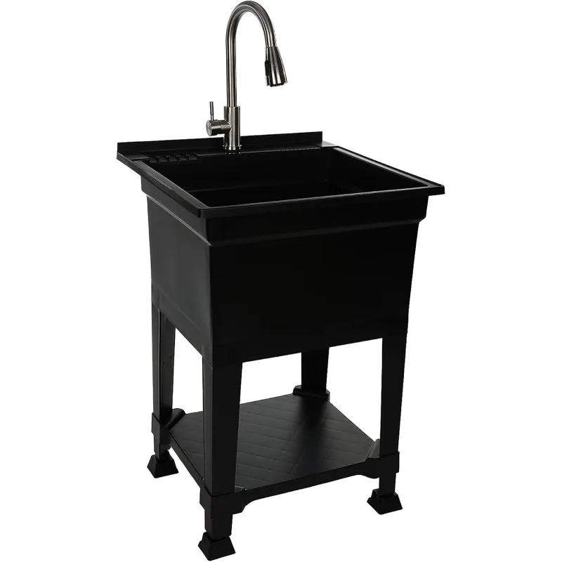 Made Freestanding 24 in x 24-Inch UtilityTub Heavy Duty Compact Utility Sink Ideal for Workshop, Laundry Room