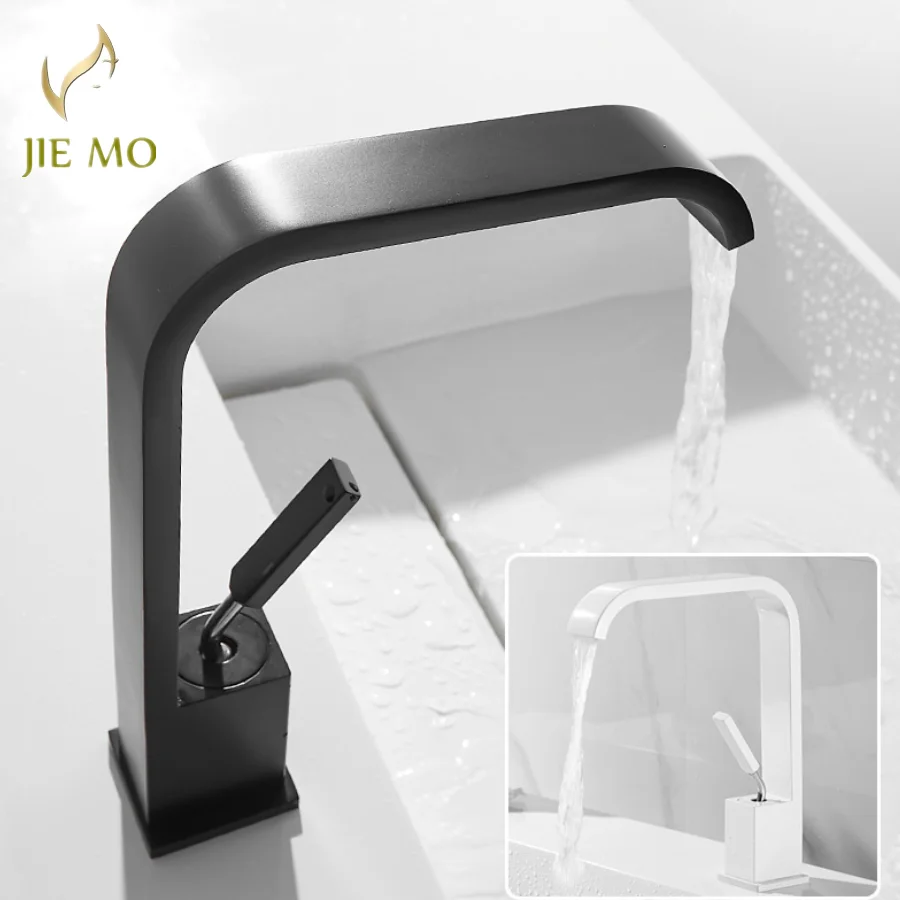 

Brass basin hot and cold faucet washbasin toilet sink sink black and white waterfall single hole faucet