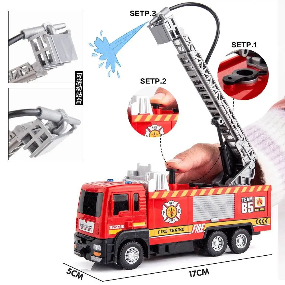 Children's Simulation Can Spray Electric Universal Sound Light Fire Truck Fun Boy Toys