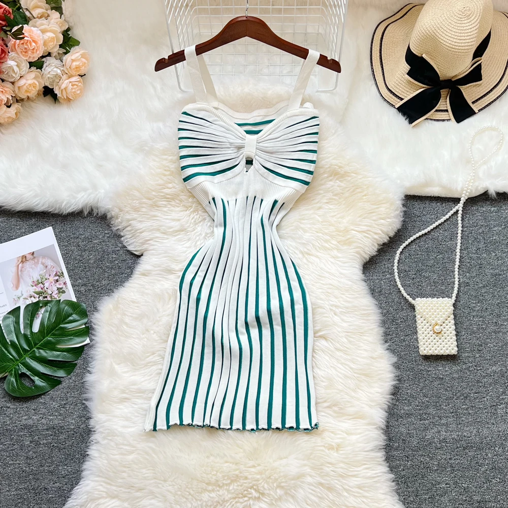 YuooMuoo Chic Mode Sexy Bandjes Mini Jurk Vrouwen Hoge Taille Y2K Bodycon Feestjurk Vakantie Stijl Dame Strand Vestidos outfits