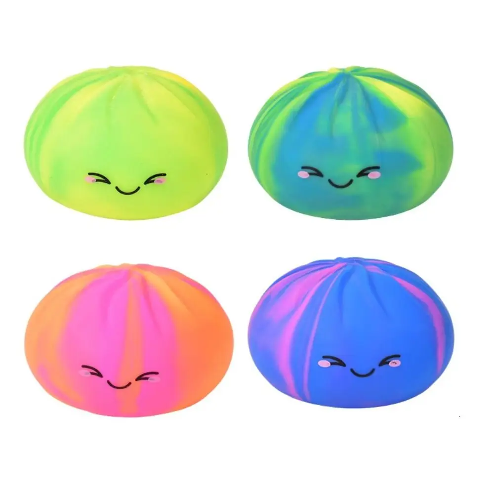 Rainbow Dumpling Squishy with Steamer Simulation Food Squishy Dumpling Cute Soft Realistic Bun Sensory Fidget Ball Adults