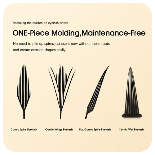 Imagen 2 del producto MASSCAKU-extensiones de pestañas Marrón Comic Spire, 0,05mm de espesor, rizado C D, efecto Anime, pestañas Premium de imitación de visón, en Stock