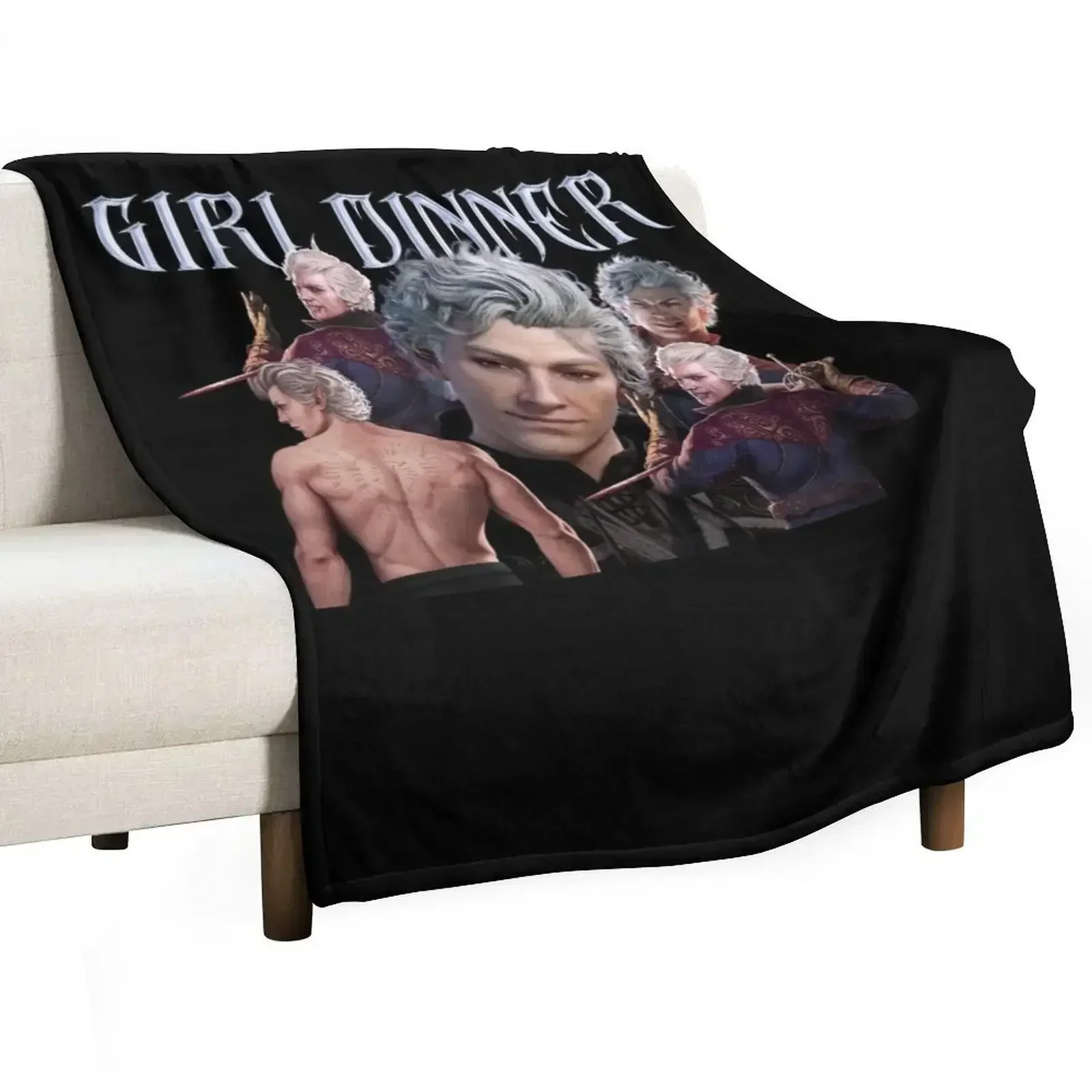 Astarion girl dinner - bg3 Game Throw Blanket Beautifuls Thin Travel Giant Sofa anime Tourist Blankets