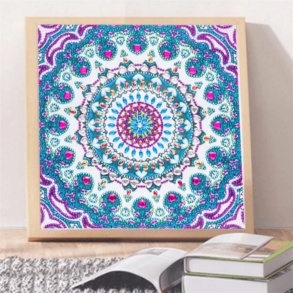 5D DIY Special Shaped Diamond Painting Mandala Flower Cross Stitch Embroidery Kits Mosaic Diamond Painting Home Wall Decoration