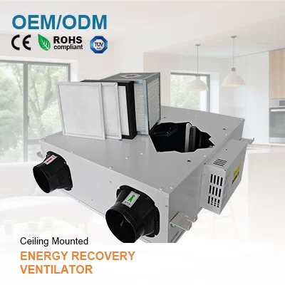 Home Fresh Air HVAC Ventilation Heat Energy Recovery System Parts Flexible Galvanized Steel Staircase Energy Savings Graphic