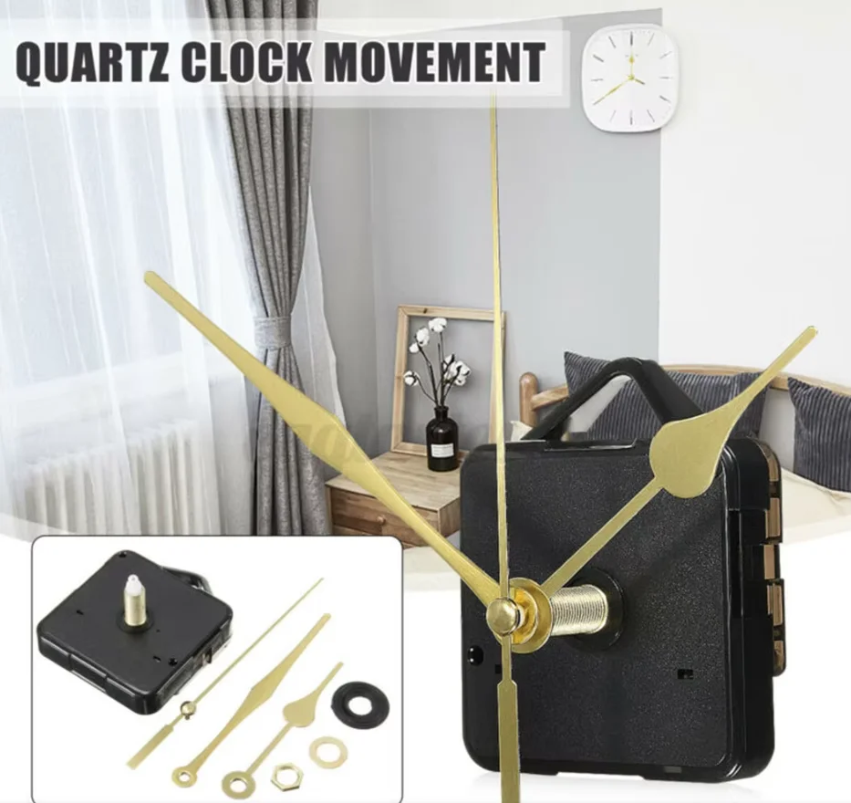Quartz DIY Wall Clock Movement Spindle Mechanism Hands Wall Decor Repair Kit 1.5V Without Battery Home