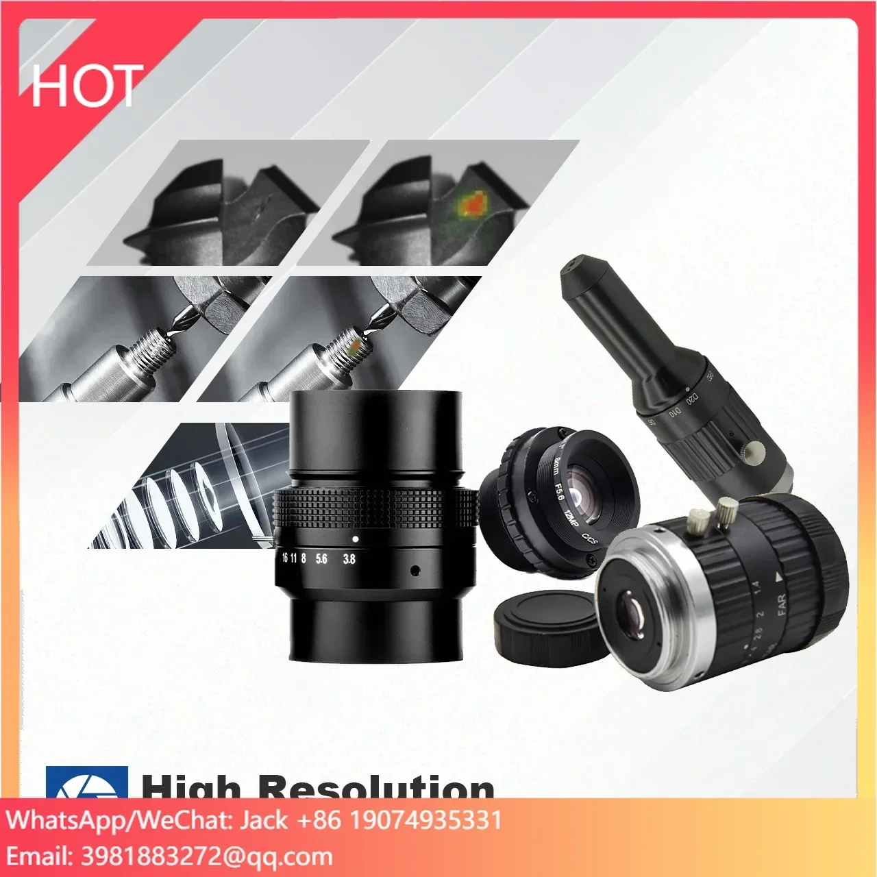 Фиксированный объектив камеры C-Mount 85 мм F2.0, 4/3 дюйма, с креплением M12 с ручной диафрагмой, разрешение 3 МП