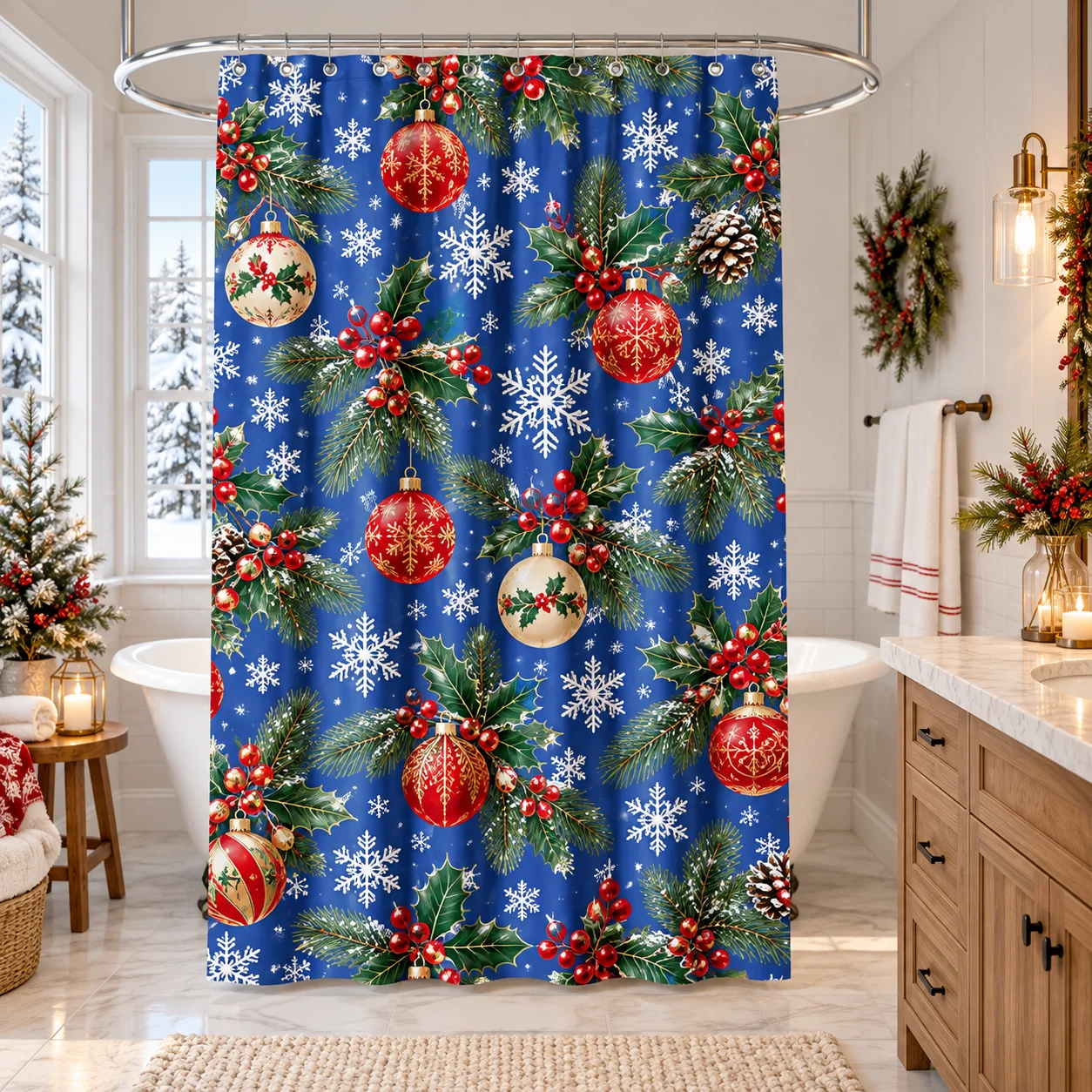 Custom Photo Shower Curtain – Bathroom Privacy Partition – Personalized Photo Keepsake Gift – Creative Custom Decorative Shower