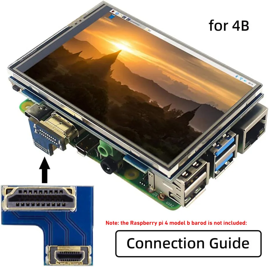 HDMI to Micro HDMI Type A to Type-D Male Connector Socket Opposite U Shape Back Angled for Raspberry PI 3B/3B+/4B