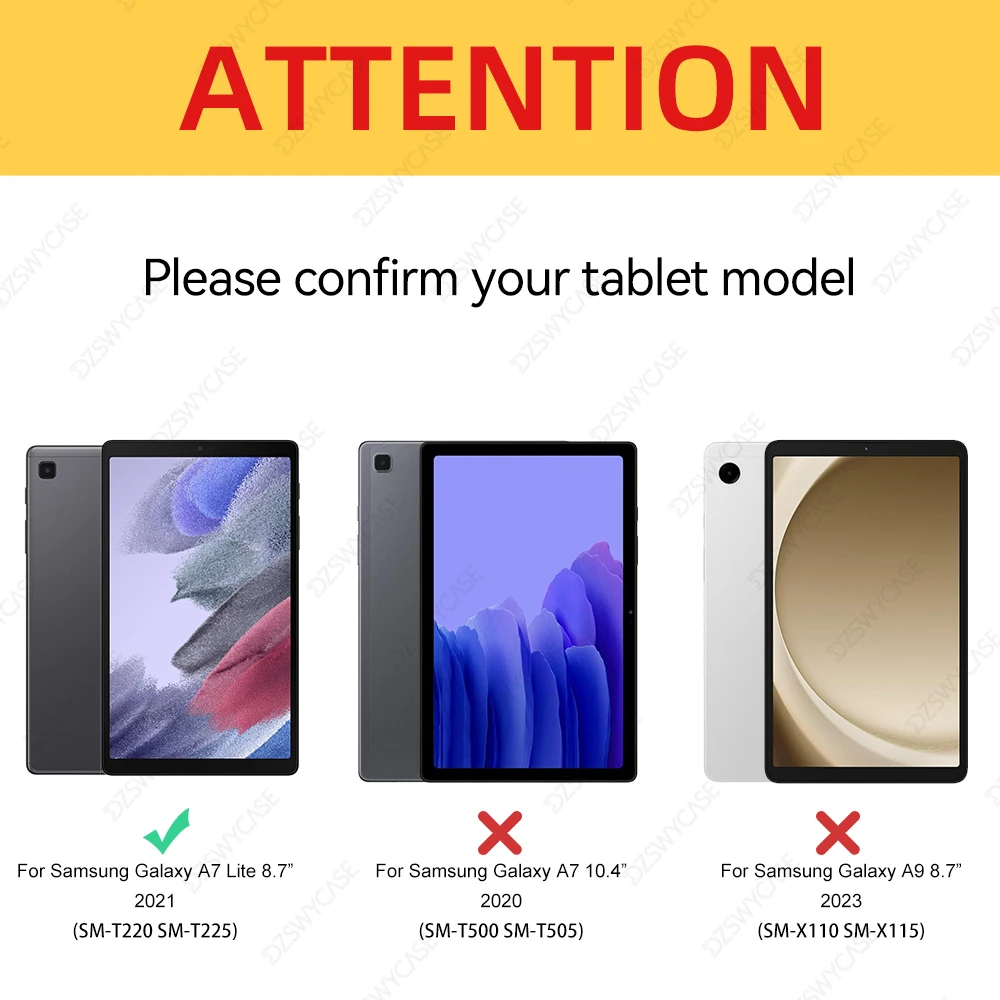 Case for Samsung Galaxy Tab A7 Lite 8.7 Inch 2021,Slim Lightweight Trifold Stand Cover with Soft TPU Back Shell, Auto Sleep/Wake