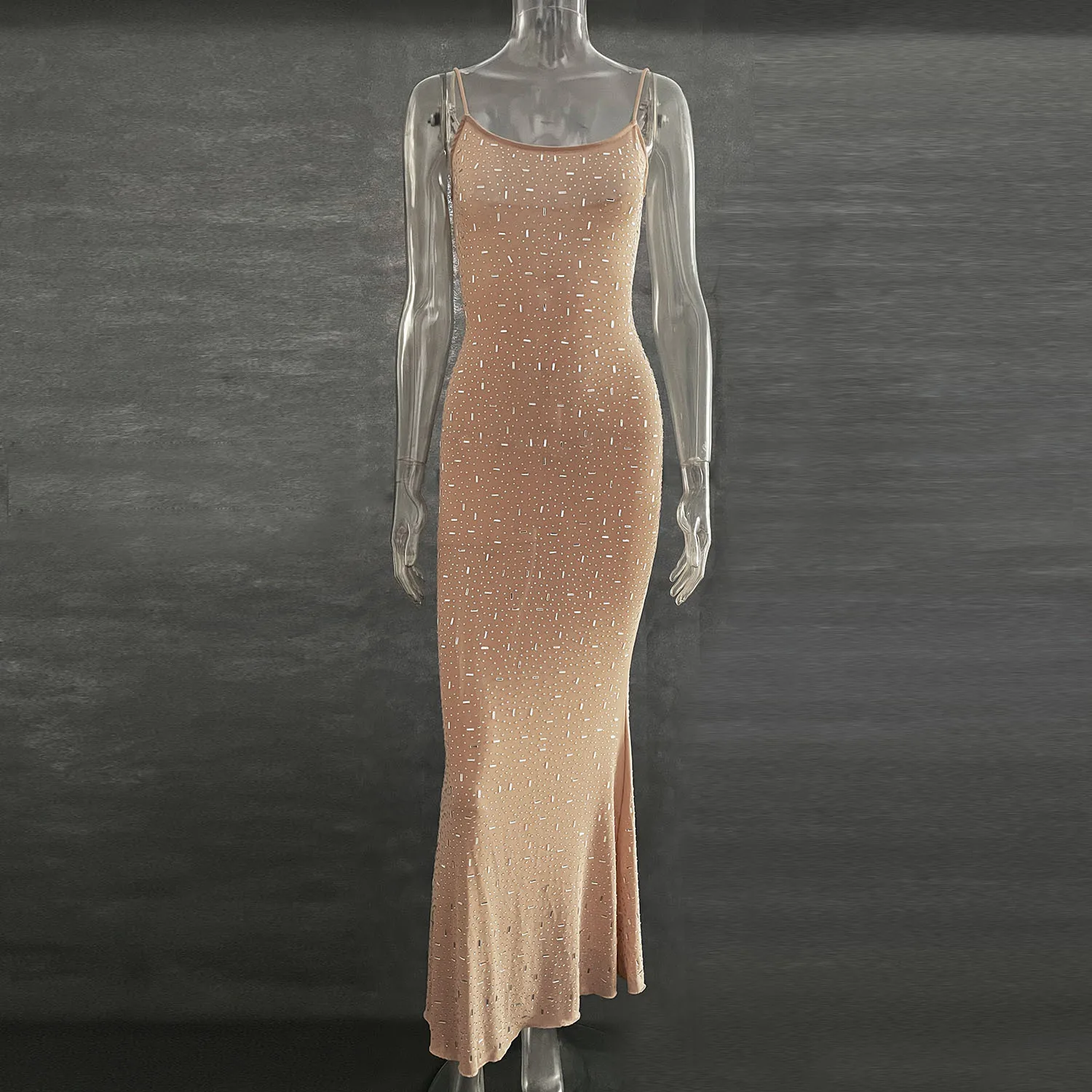 Elegant Sequin Female Maxi Dress