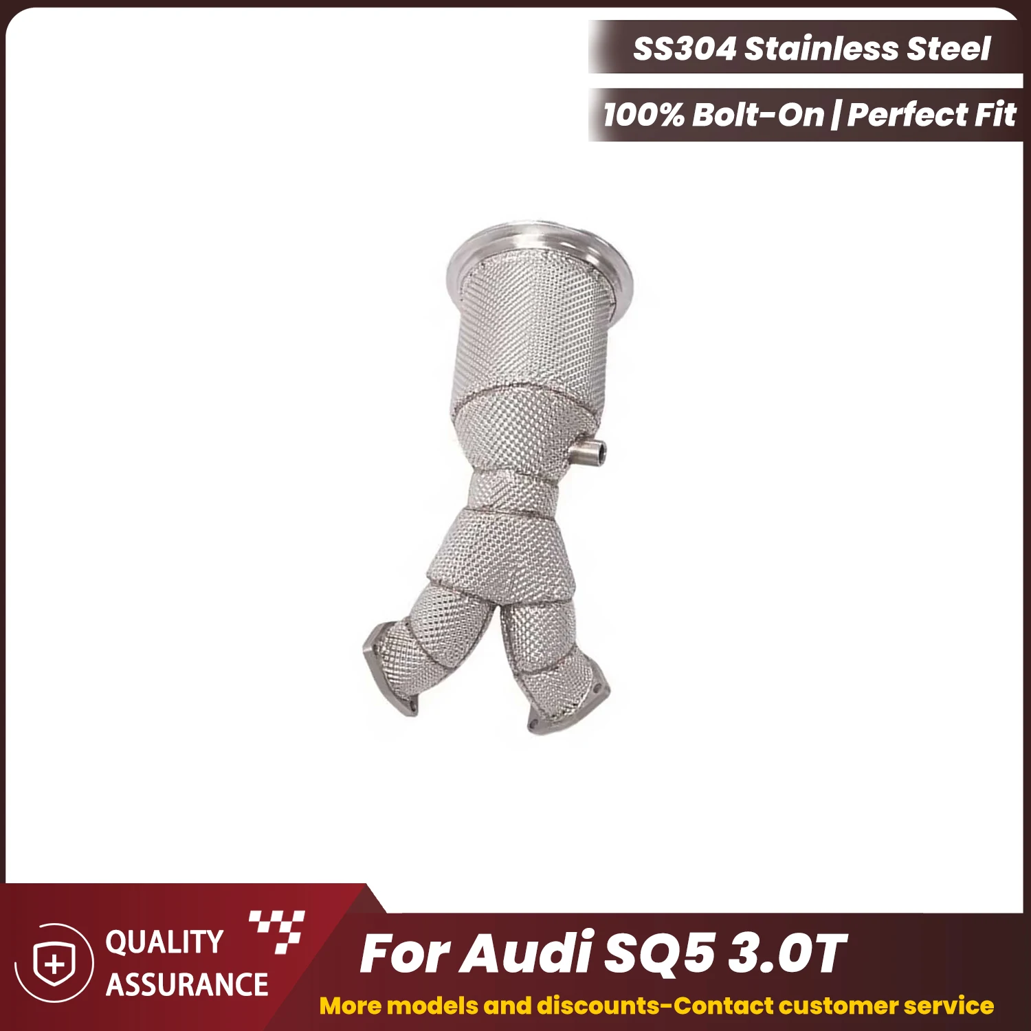 

ECCF Sports Downpipe With Heat Shield For Audi SQ5 3.0T Aggressive Exhaust Sound High Flow Performance Upgrade Easy Installation