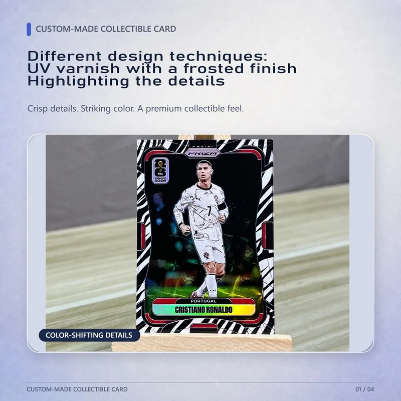 DIY Homemade High-quality Panini Football Collectible Cards Prizms Zebra Cristiano Ronaldo Yamal Messi Haaland Player Cards