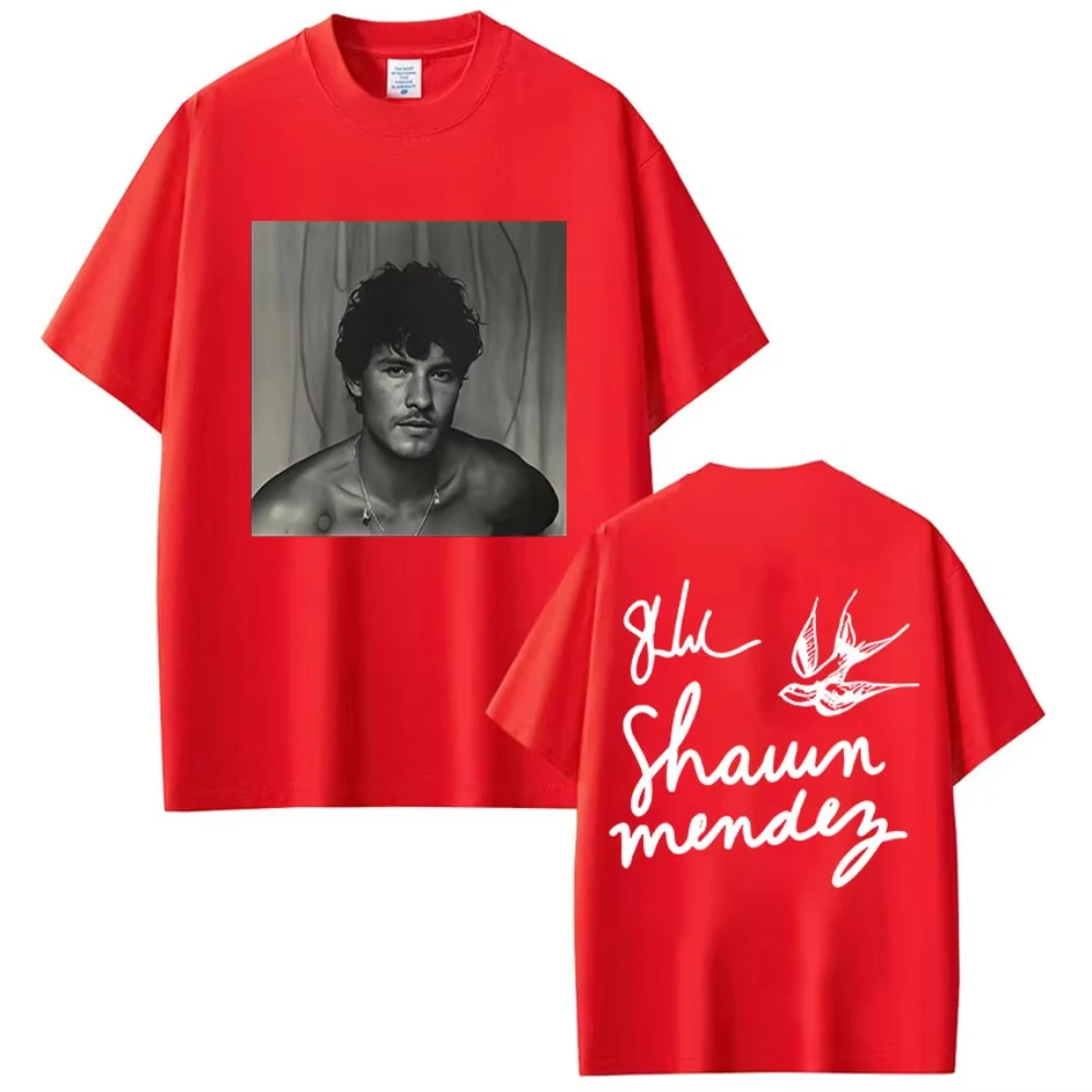 مغني الراب شون مينديز جولة 2025 ألبوم الجرافيك تي شيرت الرجال النساء الملابس موضة البوب الموسيقى قميص Vintage القطن المتضخم تي شيرت #4
