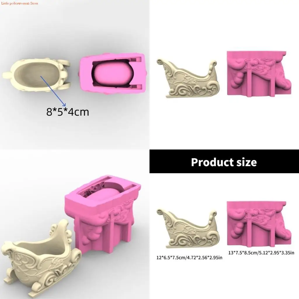 F92D سيليكون أواني الزهور قالب عيد الميلاد مزلقة شكل زارع نباتات قالب زهرية قوالب مناسبة للمشاريع الحرفية اليدوية #1