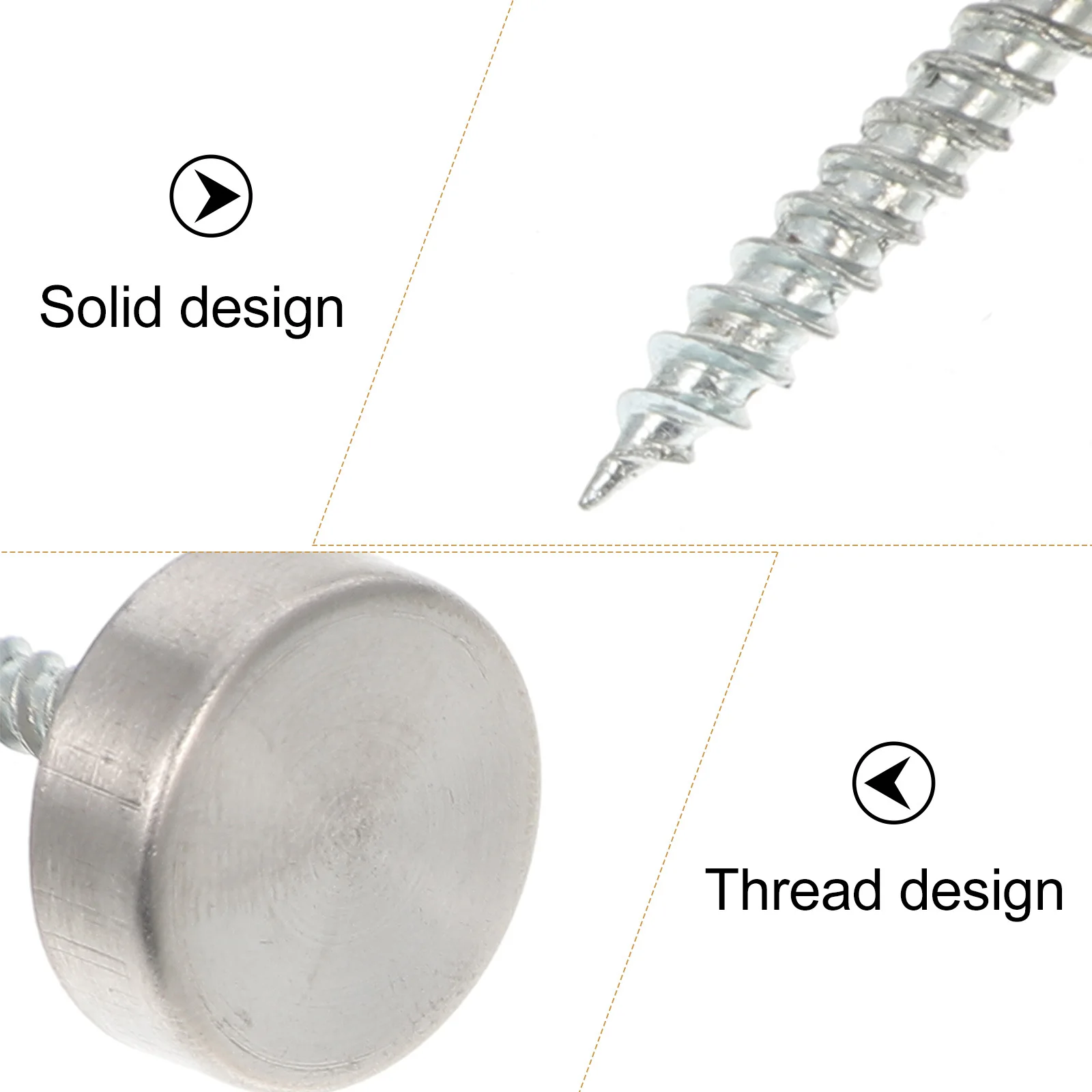 

16 set Stainless Steel Mirror Screws Thicken Flat Advertising Nails For Glass Acrylic Sign Panels Fixing Hardware Copper Ring