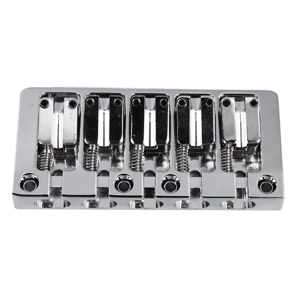 5 String Bass Bridge​ Flip Top ​Locking Screws Fixing​ ​Flip Top Micro Adjustable Bass Bridge ​Micro Adjustable​ ​Black/​Silver