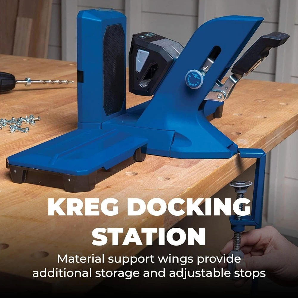 

Hot Sale.-Pocket Hole Jig 720PRO Easy Clamping Adjusting Kit with Screws for 1/2 to 1-1/2 Inch Wood