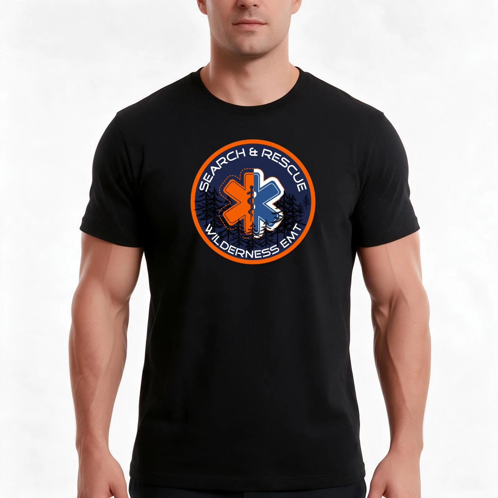 Wilderness EMT Search and Rescue Medical badge T-Shirt, Summer Casual Cotton Tee, Oversized Streetwear Tops, Unisex Men Women
